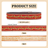 Ethnic Style Polyester Jacquard Leaf Ribbons SRIB-WH0011-198B-2