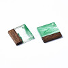 Transparent Resin & Walnut Wood Pendants RESI-T035-31-4