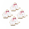 Rack Plating Alloy Enamel Pendants ENAM-T011-154B-1
