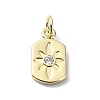 Star Theme Brass Micro Pave Clear Cubic Zirconia Pendants KK-H475-52G-03-1