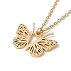 Initial Letter with Butterfly Pendant Necklace LS-NJEW-C026-01G-V-3