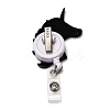 Unicorn Glitter Powder Felt & ABS Plastic Badge Reel AJEW-I053-39-2