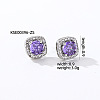 Elegant Zircon Square Stud Earrings for Women TY1635-4-1