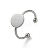 Non-Tarnish Adjustable 304 Stainless Steel Finger Rings Components STAS-K278-04C-P-1