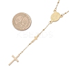 304 Stainless Steel Virgin Cross Pendant Rosary Bead Necklaces NJEW-JN05415-3