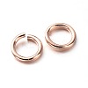 Eco-Friendly PVD Vacuum Plating & Long-Lasting Plated Brass Open Jump Rings LS-X-KK-E663-6mm-RG-2