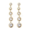 304 Stainless Steel Clear Cubic Zirconia Tassel Stud Earrings EJEW-Z094-01C-G-4