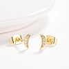 Brass Micro Pave Cubic Zirconia Stud Earrings EJEW-BB35386-G-3