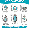 12Pcs 6 Styles Retro Alloy Pendants FIND-GO0001-93-2
