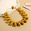 Resin Teardrop Beaded Necklaces for Women FS-WGB04AC-02-1