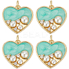 6Pcs Rack Plating Brass Micro Pave Cubic Zirconia Pendants KK-BBC0011-01-1
