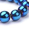 Non-magnetic Synthetic Hematite Beads Strands G-S096-8mm-7-2