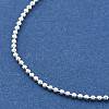 Adjustable Slider Brass Ball Chain Necklaces for Men Women NJEW-G160-13S-2