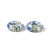 Half Round/Dome Floral Printed Glass Cabochons GGLA-A002-10mm-UU-3