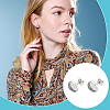Flat Round 304 Stainless Steel Stud Earring Settings STAS-UN0060-72A-6