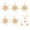 5Pcs Brass Micro Pave Clear Cubic Zirconia Pendants FIND-DC0006-36-1