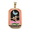 Tarot 304 Stainless Steel Enamel Pendants STAS-M119-09E-G-1