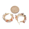 Natural Rutilated Quartz Hoop Earring EJEW-JE05709-06-3