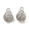Rack Plating Brass Hollow Round Cage Pendants KK-P238-01P-1