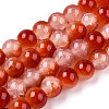 Crackle Baking Paint Imitation Jade Glass Beads Strands DGLA-T003-8mm-10-1