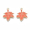 Autumn Theme Rack Plating Alloy Enamel Pendants ENAM-N055-068-2