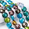 Handmade Silver Foil Glass Beads Strands SL109-4