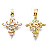 Brass Micro Pave clear Cubic Zirconia Pendants ZIRC-N039-171-NF-2