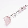 Rough Natural Rose Quartz Dowsing Pendulums PALLOY-JF00291-01-2