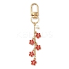 6Pcs Alloy Enamel Flower Pendant Decorations HJEW-JM04044-4