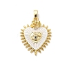 Brass Micro Pave Cubic Zirconia Pendants KK-M314-09G-01-1