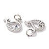 Rack Plating Brass Micro Pave Clear Cubic Zirconia Pendants KK-Z039-19P-2