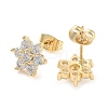 Brass Micro Pave Cubic Zirconia Stud Earrings EJEW-P247-05G-01-2