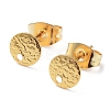 201 Stainless Steel Flat Round Stud Earring Findings LS-STAS-K259-18A-G-1