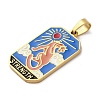 Ion Plating(IP) 304 Stainless Steel Enamel Pendants STAS-Q003-01G-02-3