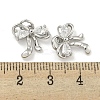Brass with Clear Cubic Zirconia Charms with Jump Rings KK-Q820-09P-3