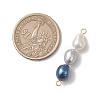 Natural Cultured Freshwater Pearl Potato Beaded Connector Charms PALLOY-JF04985-2