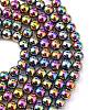 Non-magnetic Synthetic Hematite Beads Strands G-S096-10mm-5-2