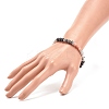 Natural Lava Rock & Gemstone Round Beaded Bracelet for Women BJEW-JB08336-01-3