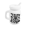Straw Cup with Word Food Grade Eco-Friendly Silicone Focal Beads SIL-WH0018-23B-1