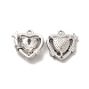 Glass Heart Pendants PALLOY-E024-21P-01-1
