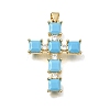 Brass Micro Pave Light Sky Blue Cubic Zirconia Pendants CU-CBAEEA8-20G-1