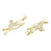 Brass Micro Pave Clear Cubic Zirconia Pendants ZIRC-N039-254-3