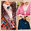 4Pcs Flower Alloy & Glass Cardigan Clips AJEW-PH0006-66G-5