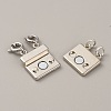 2-Strand 4-Hole Alloy Box Magnetic Clasps FIND-TAC0002-063P-2