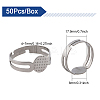 50Pcs Adjustable 304 Stainless Steel Finger Rings Findings DIY-CA0005-54-2