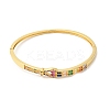 Colorful Cubic Zirconia Knot Hinged Bangle BJEW-L681-003G-1