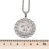 201 Stainless Steel Hollow Moon Star Flower Pendant Necklaces for Women LS-NJEW-K283-35P-3