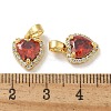 Brass Micro Pave Cubic Zirconia Pendents KK-R210-20G-3