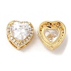 Brass and Clear Cubic Zirconia Pendants ZIRC-Q202-02G-1