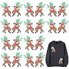 10Pairs Christmas Elk Computerized Embroidery Cloth Iron on/Sew on Patches DIY-CA0007-73-1